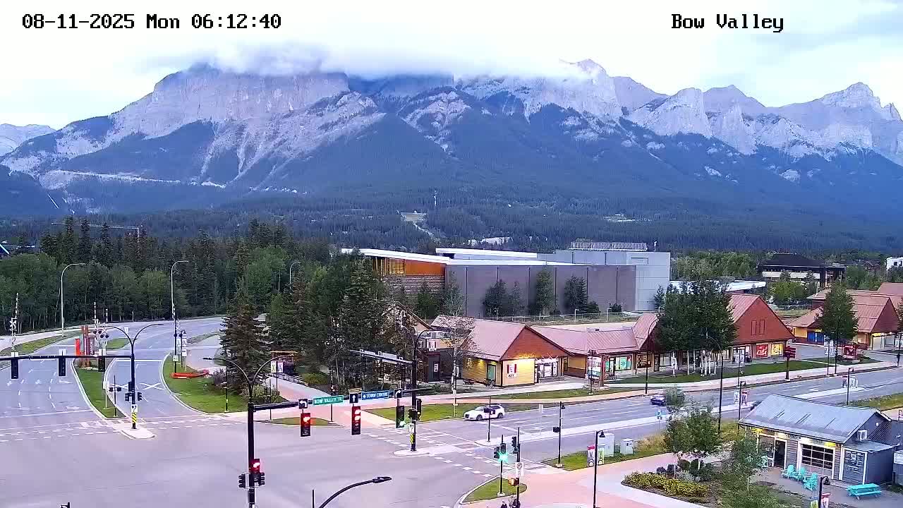 Canmore, Mount Rundle & Bow Valley Junction View Live Cam - Canmore, Alberta's Rockies, Alberta, Canada