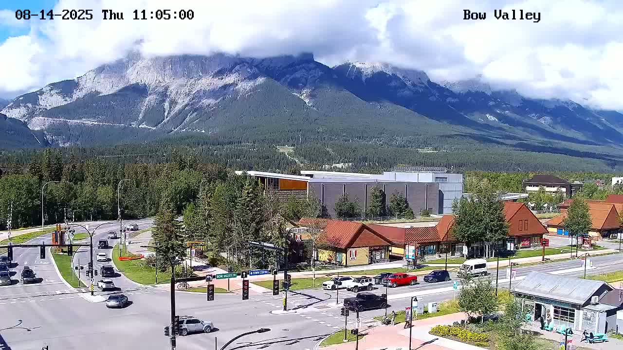Canmore, Mount Rundle & Bow Valley Junction View Live Cam - Canmore, Alberta's Rockies, Alberta, Canada