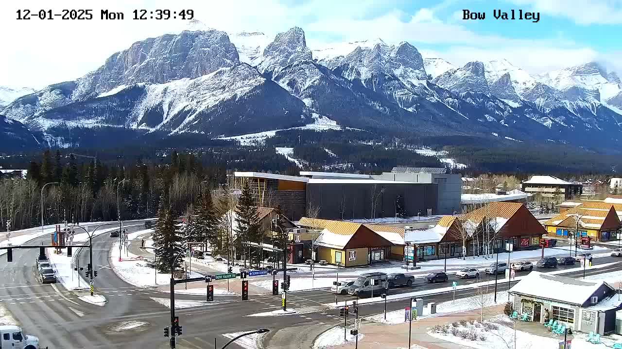 Canmore, Mount Rundle & Bow Valley Junction View Live Cam - Canmore, Alberta's Rockies, Alberta, Canada