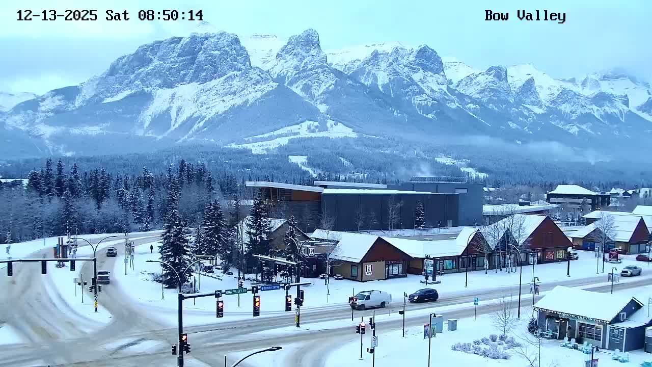 Canmore, Mount Rundle & Bow Valley Junction View Live Cam - Canmore, Alberta's Rockies, Alberta, Canada