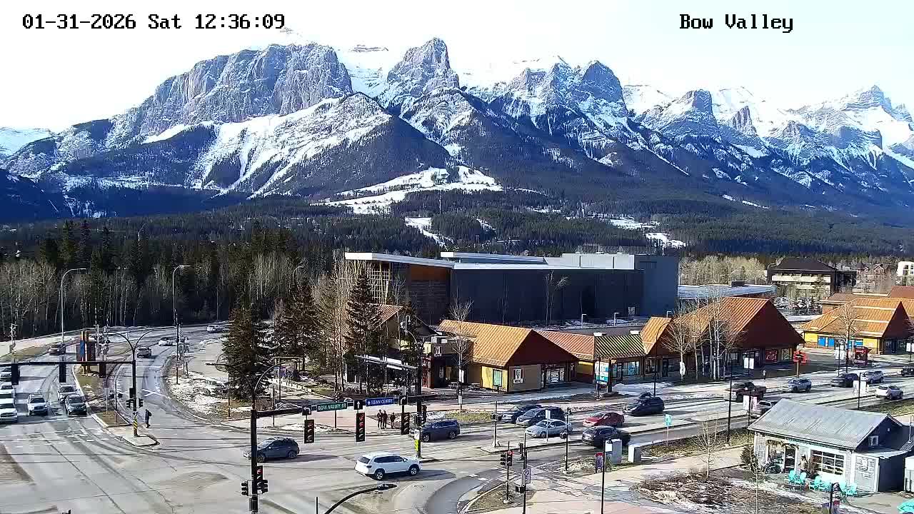 Canmore, Mount Rundle & Bow Valley Junction View Live Cam - Canmore, Alberta's Rockies, Alberta, Canada
