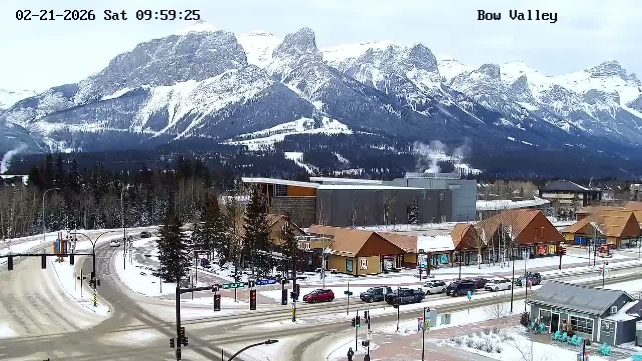 Canmore, Mount Rundle & Bow Valley Junction View Live Cam - Canmore, Alberta's Rockies, Alberta, Canada