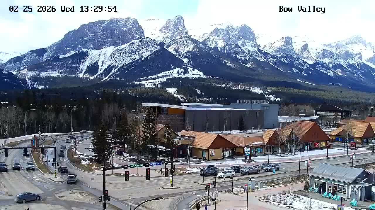 Canmore, Mount Rundle & Bow Valley Junction View Live Cam - Canmore, Alberta's Rockies, Alberta, Canada