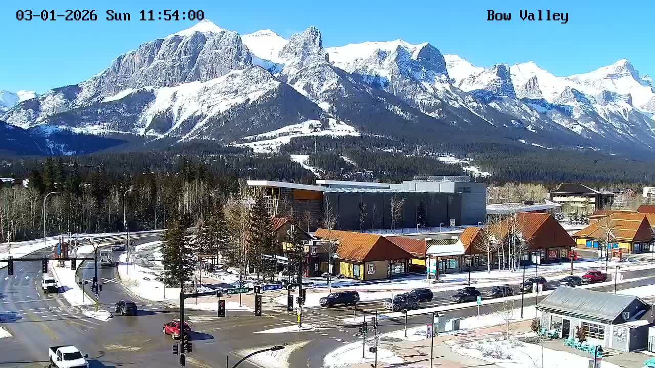 Canmore, Mount Rundle & Bow Valley Junction View Live Cam - Canmore, Alberta's Rockies, Alberta, Canada