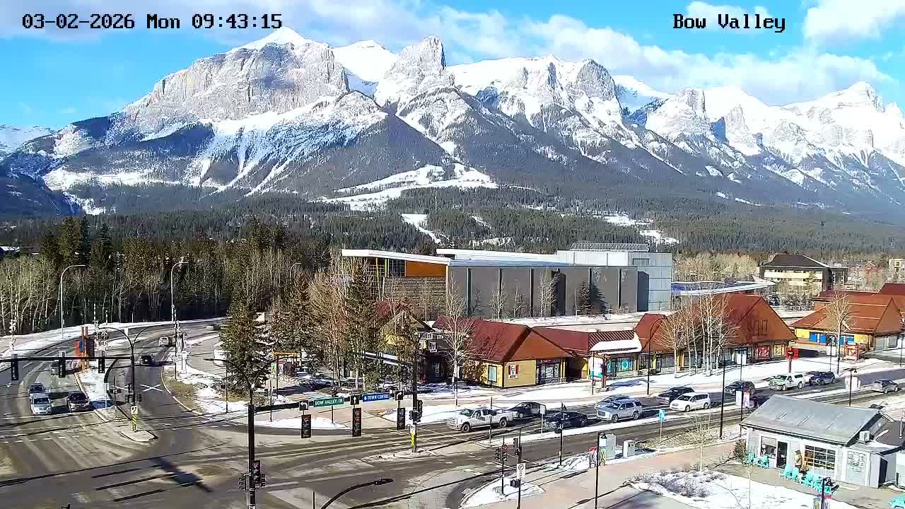 Canmore, Mount Rundle & Bow Valley Junction View Live Cam - Canmore, Alberta's Rockies, Alberta, Canada