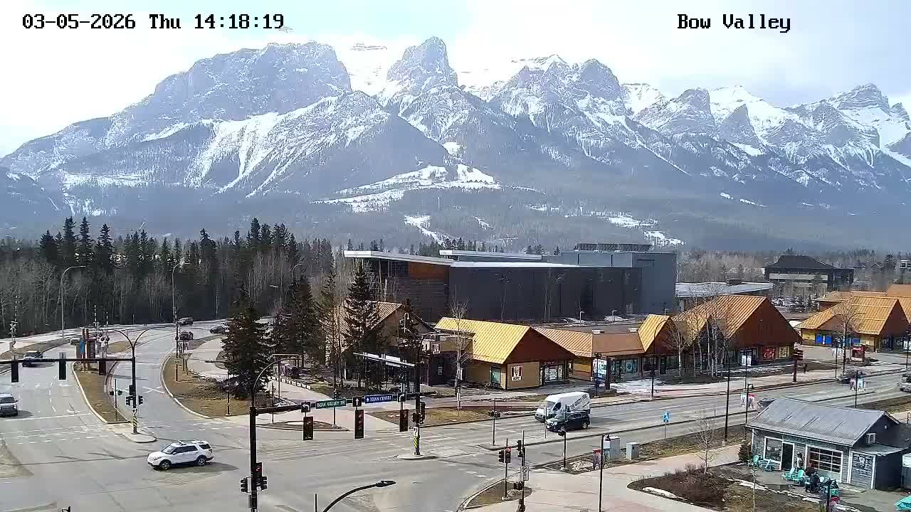 Canmore, Mount Rundle & Bow Valley Junction View Live Cam - Canmore, Alberta's Rockies, Alberta, Canada