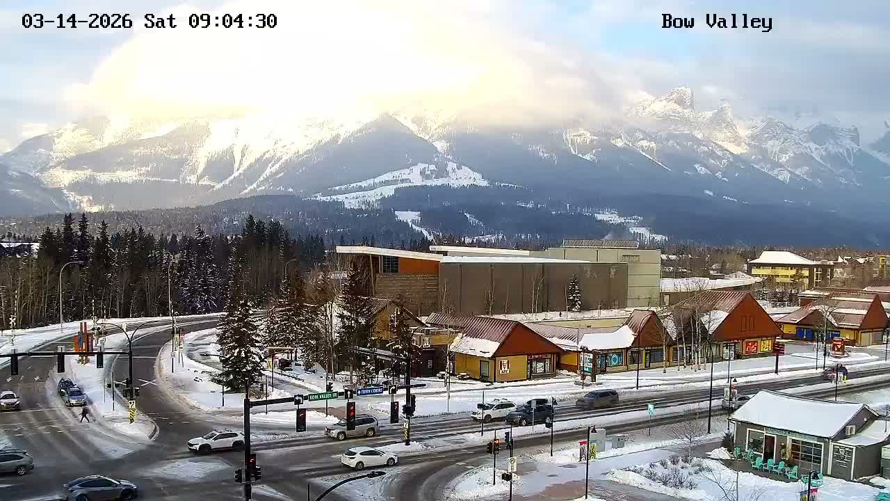 Canmore, Mount Rundle & Bow Valley Junction View Live Cam - Canmore, Alberta's Rockies, Alberta, Canada