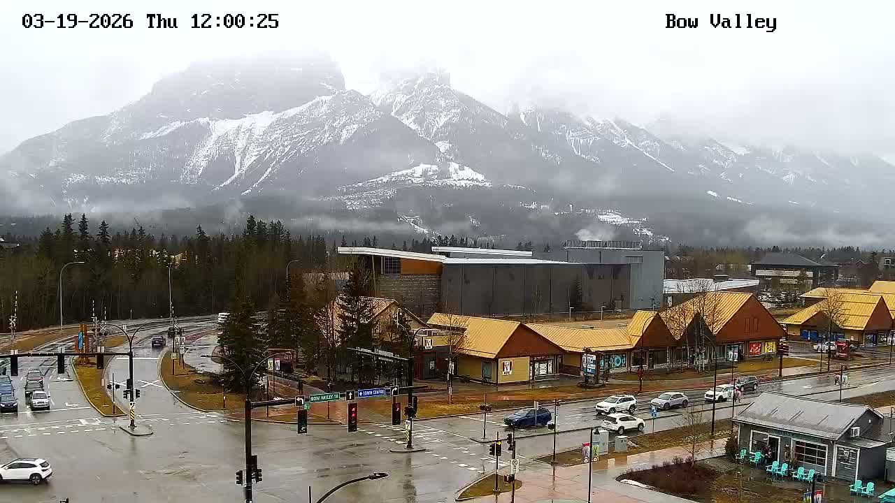 Canmore, Mount Rundle & Bow Valley Junction View Live Cam - Canmore, Alberta's Rockies, Alberta, Canada