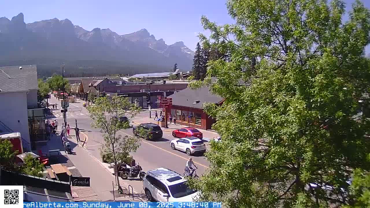Canmore 6 th Avenue Intersection City Main St. Live Cam - Canmore, Alberta's Rockies, Alberta, Canada