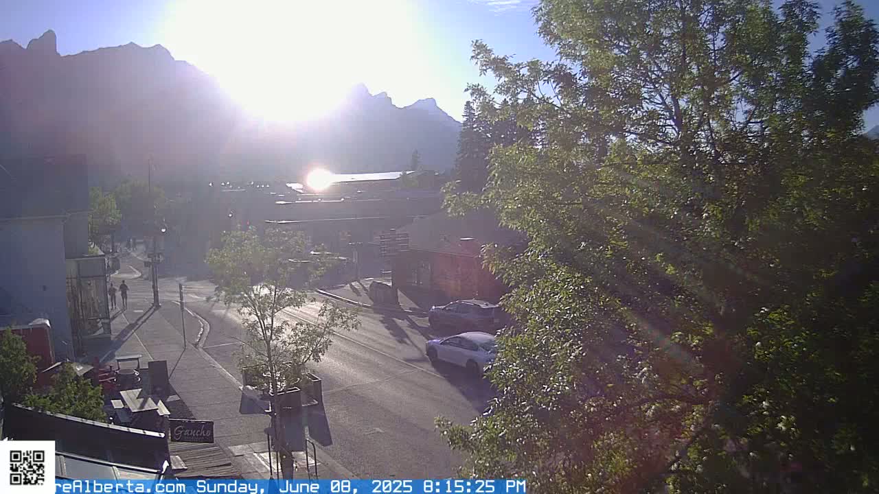 Canmore 6 th Avenue Intersection City Main St. Live Cam - Canmore, Alberta's Rockies, Alberta, Canada
