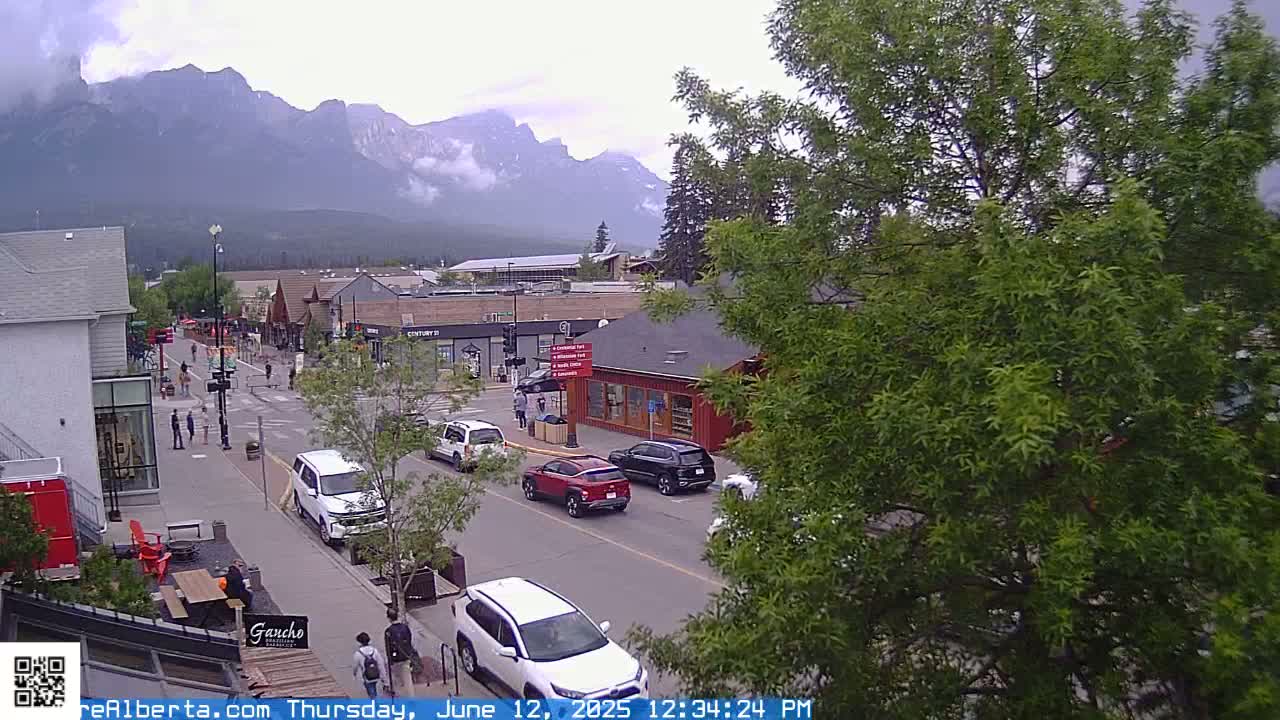 Canmore 6 th Avenue Intersection City Main St. Live Cam - Canmore, Alberta's Rockies, Alberta, Canada