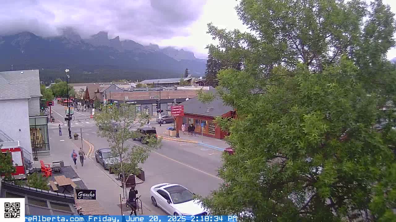 Canmore 6 th Avenue Intersection City Main St. Live Cam - Canmore, Alberta's Rockies, Alberta, Canada