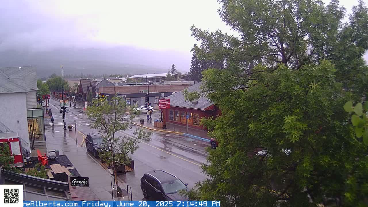 Canmore 6 th Avenue Intersection City Main St. Live Cam - Canmore, Alberta's Rockies, Alberta, Canada
