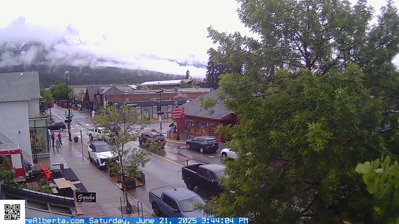 Canmore 6 th Avenue Intersection City Main St. Live Cam - Canmore, Alberta's Rockies, Alberta, Canada