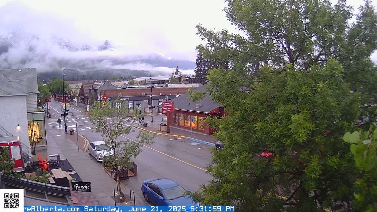 Canmore 6 th Avenue Intersection City Main St. Live Cam - Canmore, Alberta's Rockies, Alberta, Canada