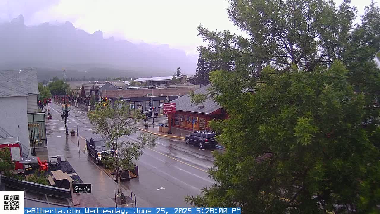 Canmore 6 th Avenue Intersection City Main St. Live Cam - Canmore, Alberta's Rockies, Alberta, Canada