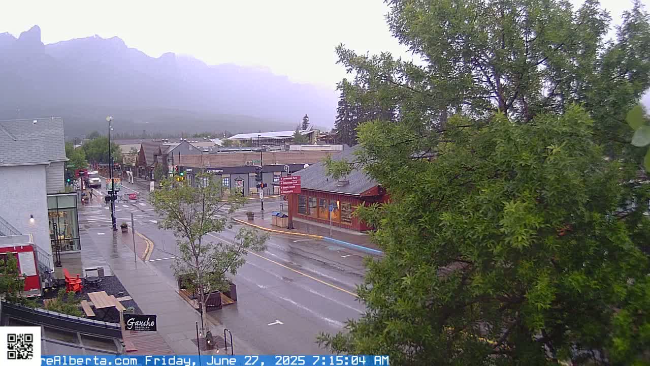 Canmore 6 th Avenue Intersection City Main St. Live Cam - Canmore, Alberta's Rockies, Alberta, Canada