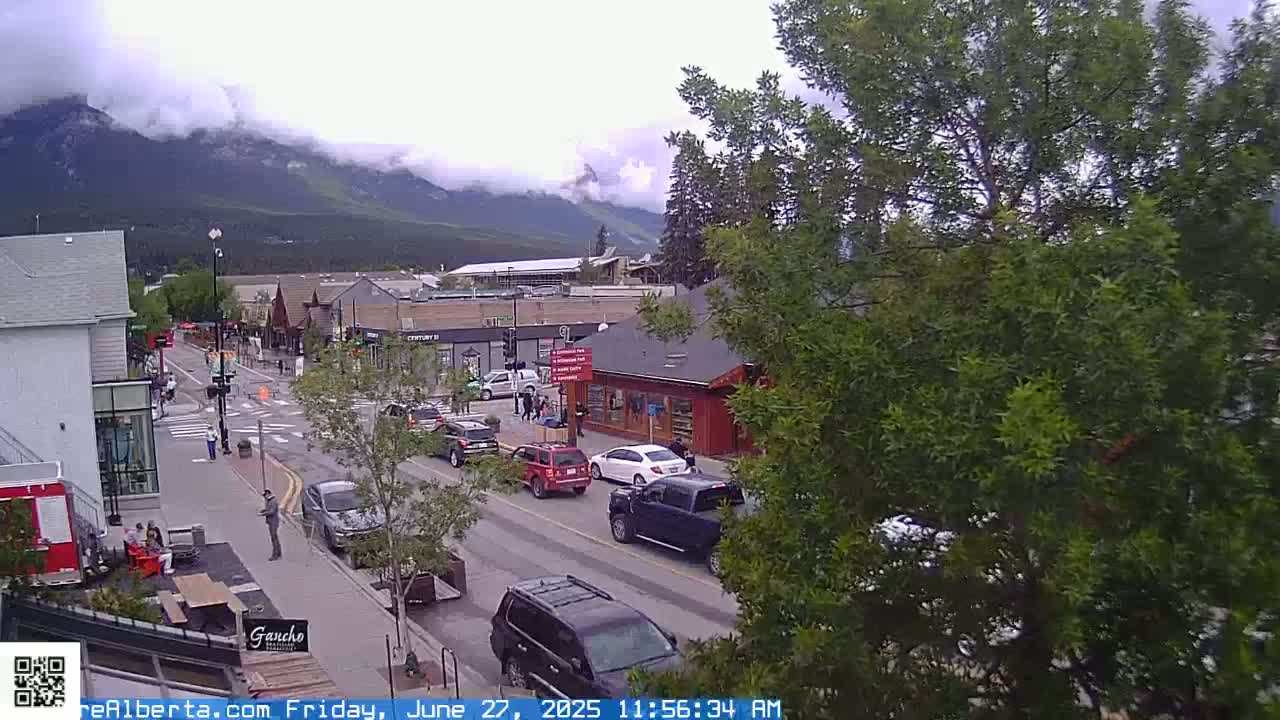 Canmore 6 th Avenue Intersection City Main St. Live Cam - Canmore, Alberta's Rockies, Alberta, Canada