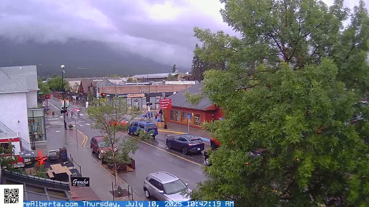 Canmore 6 th Avenue Intersection City Main St. Live Cam - Canmore, Alberta's Rockies, Alberta, Canada