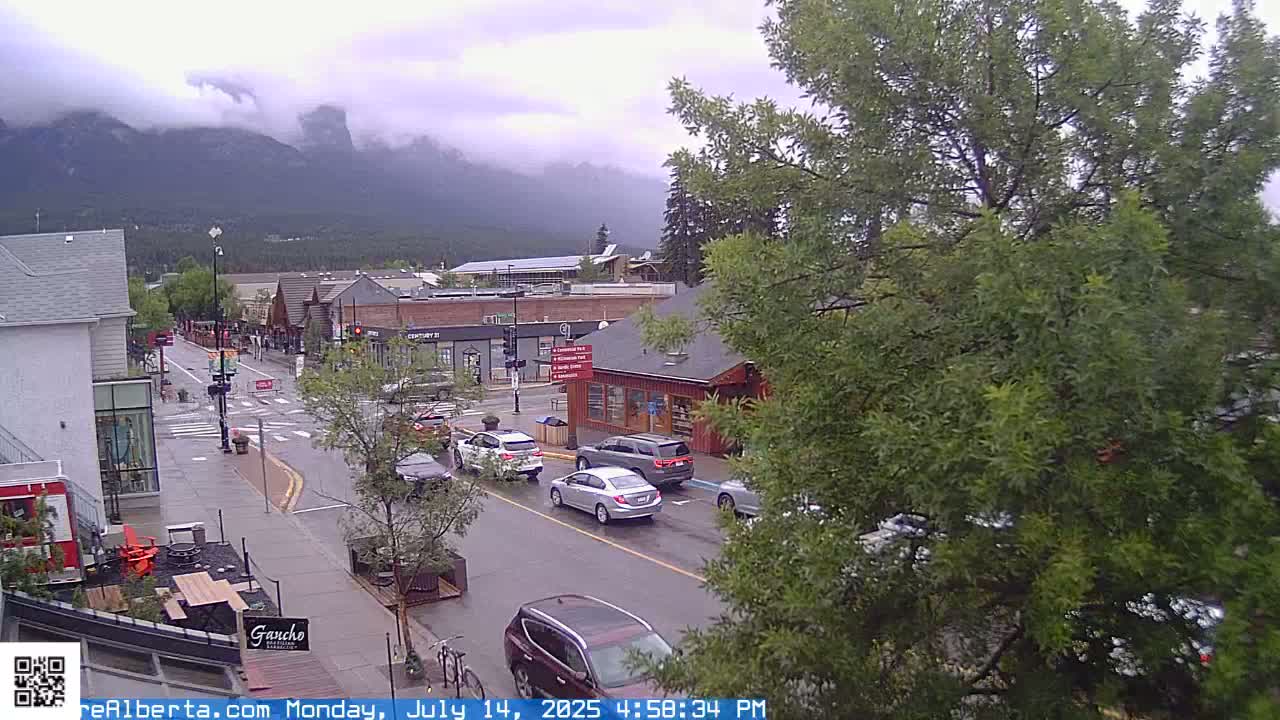 Canmore 6 th Avenue Intersection City Main St. Live Cam - Canmore, Alberta's Rockies, Alberta, Canada