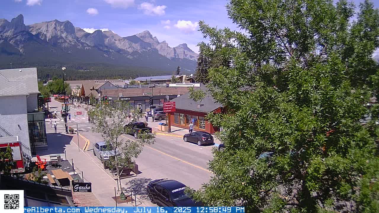 Canmore 6 th Avenue Intersection City Main St. Live Cam - Canmore, Alberta's Rockies, Alberta, Canada