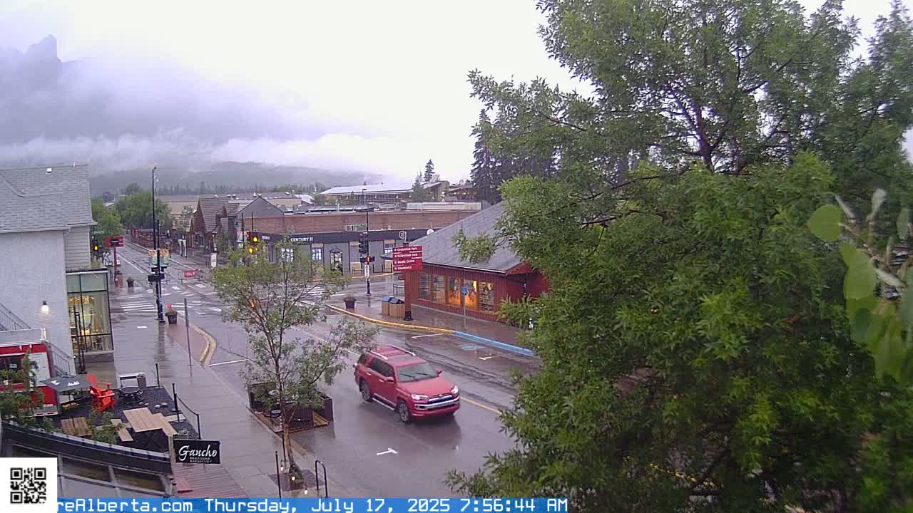 Canmore 6 th Avenue Intersection City Main St. Live Cam - Canmore, Alberta's Rockies, Alberta, Canada