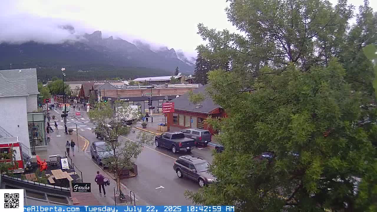 Canmore 6 th Avenue Intersection City Main St. Live Cam - Canmore, Alberta's Rockies, Alberta, Canada