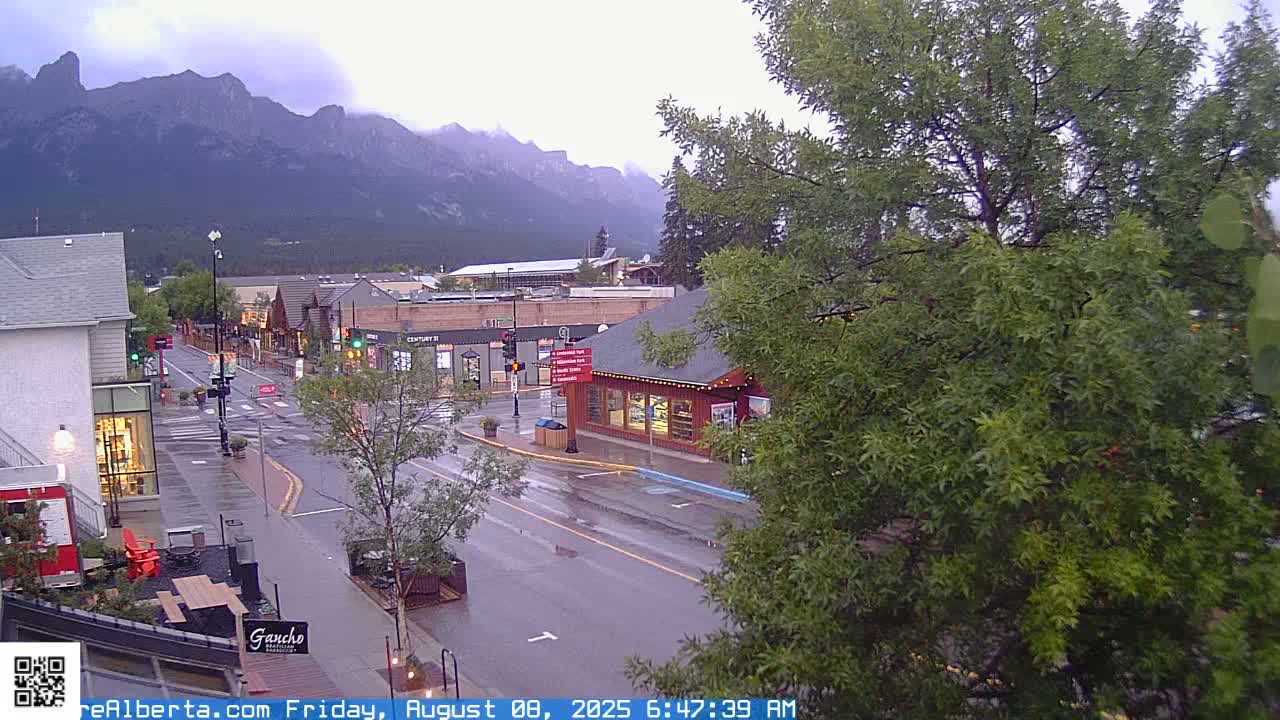 Canmore 6 th Avenue Intersection City Main St. Live Cam - Canmore, Alberta's Rockies, Alberta, Canada