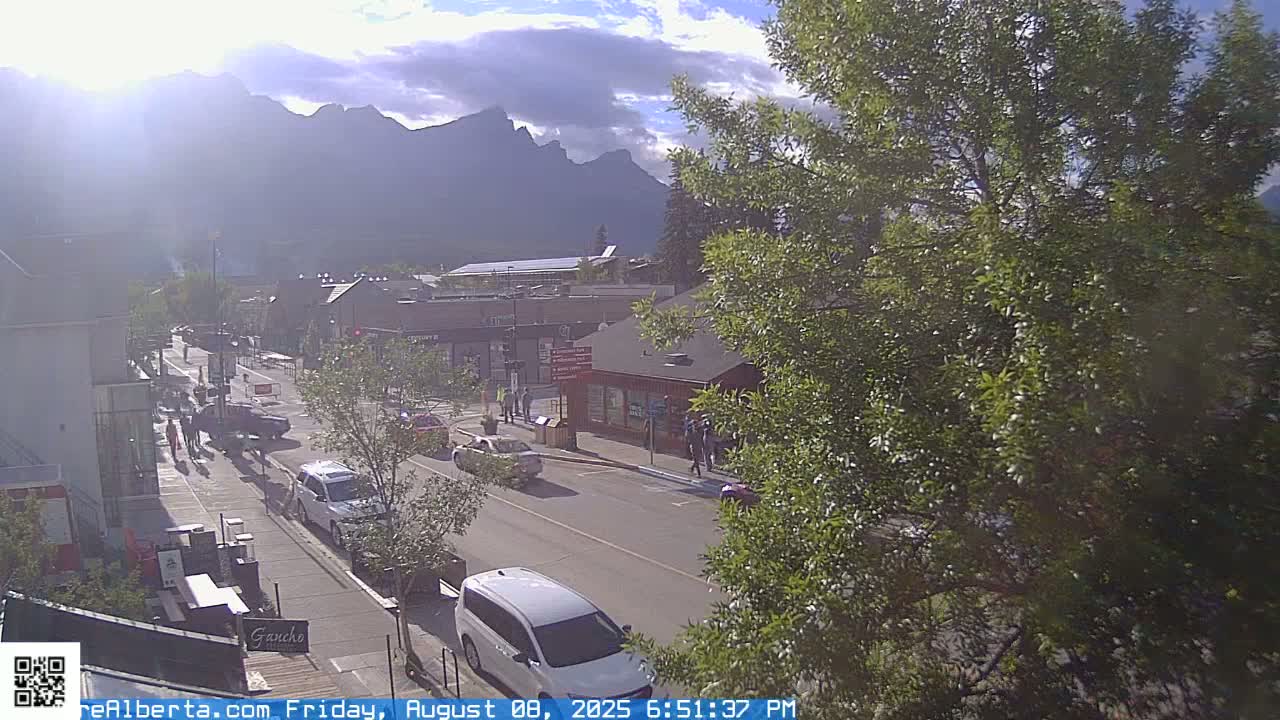 Canmore 6 th Avenue Intersection City Main St. Live Cam - Canmore, Alberta's Rockies, Alberta, Canada