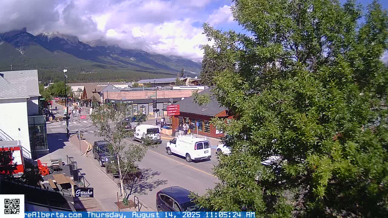 Canmore 6 th Avenue Intersection City Main St. Live Cam - Canmore, Alberta's Rockies, Alberta, Canada