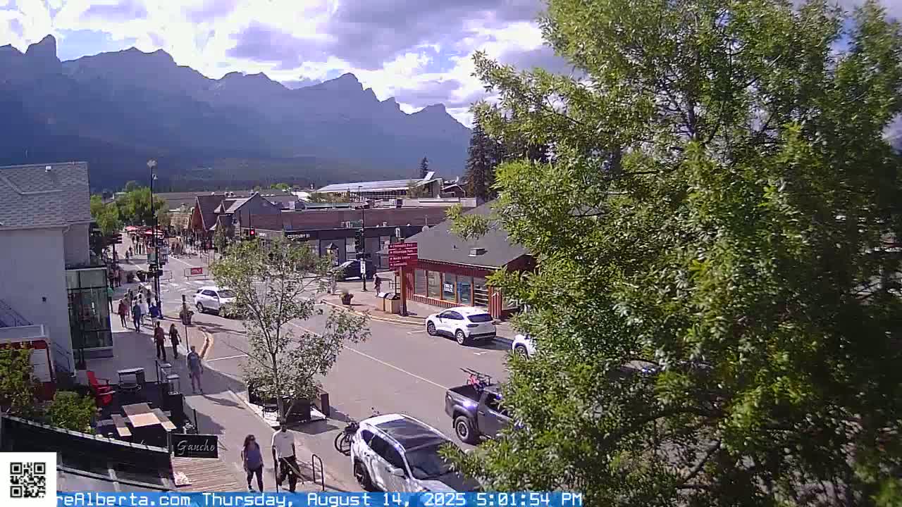 Canmore 6 th Avenue Intersection City Main St. Live Cam - Canmore, Alberta's Rockies, Alberta, Canada