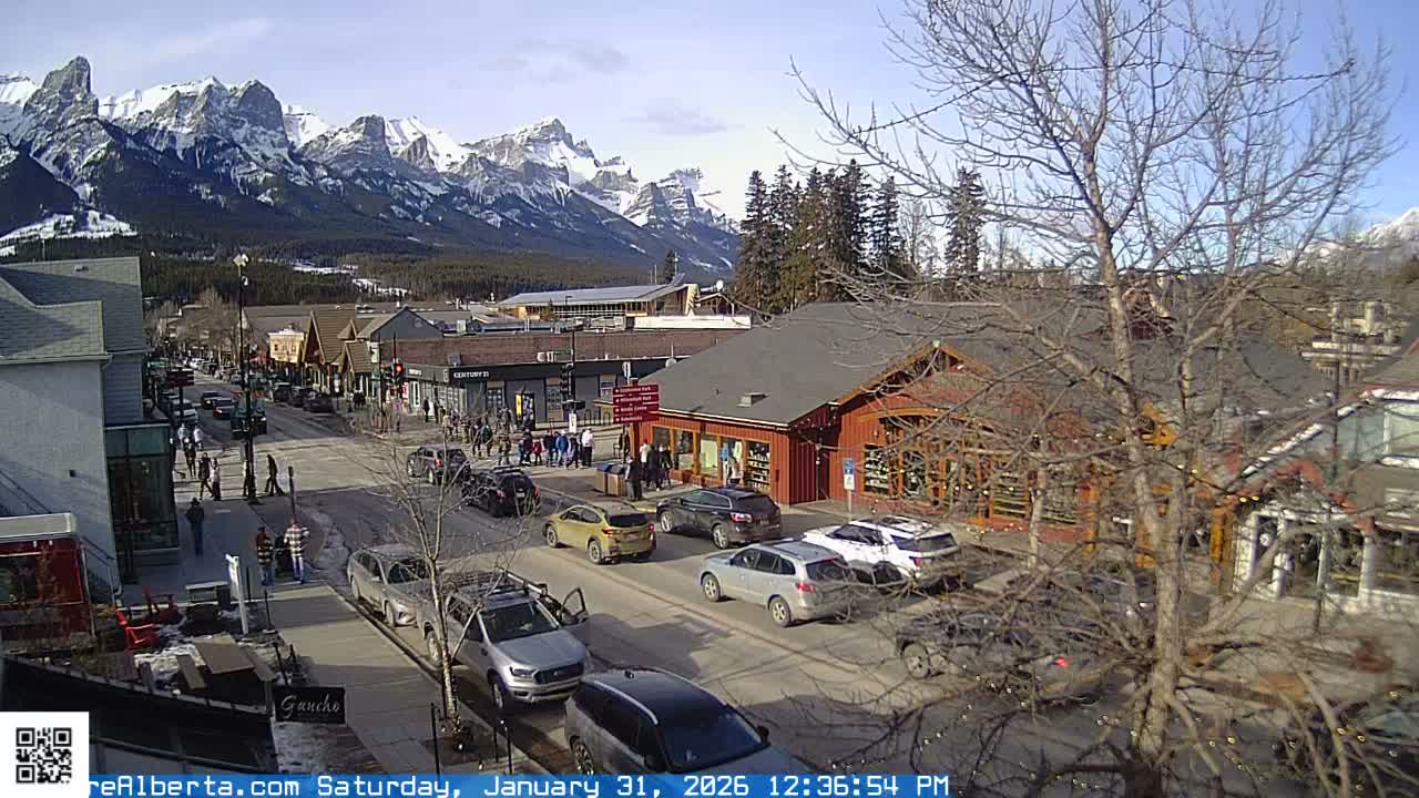 Canmore 6 th Avenue Intersection City Main St. Live Cam - Canmore, Alberta's Rockies, Alberta, Canada
