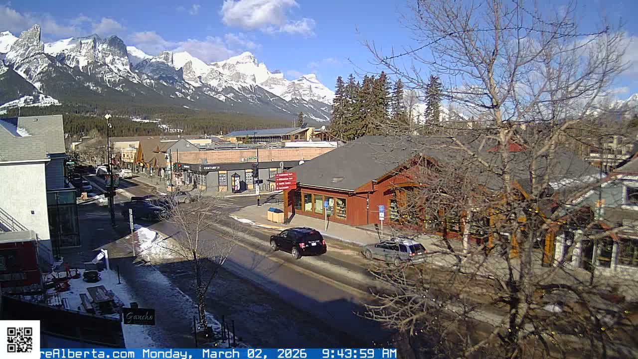 Canmore 6 th Avenue Intersection City Main St. Live Cam - Canmore, Alberta's Rockies, Alberta, Canada