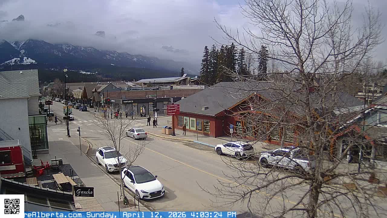 Canmore 6 th Avenue Intersection City Main St. Live Cam - Canmore, Alberta's Rockies, Alberta, Canada