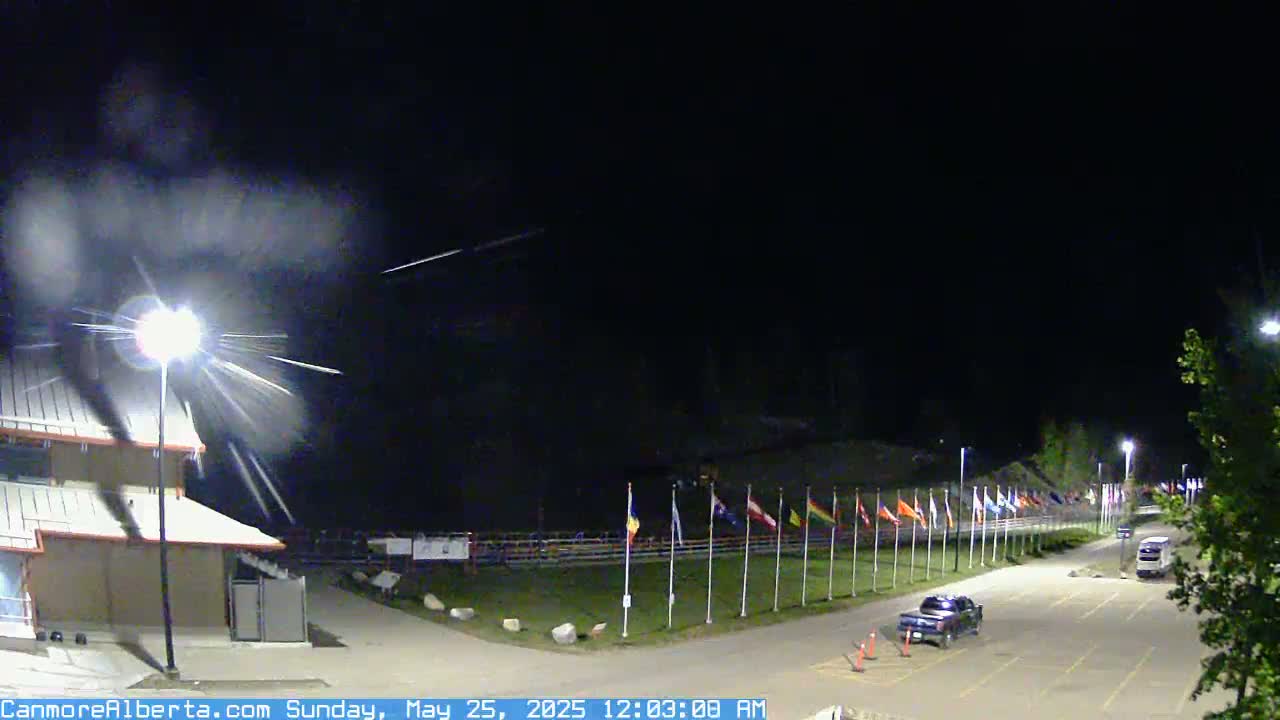 Canmore Nordic Centre Ski Slope & Mt. Rundle View Live Cam - Canmore, Alberta's Rockies, Alberta, Canada