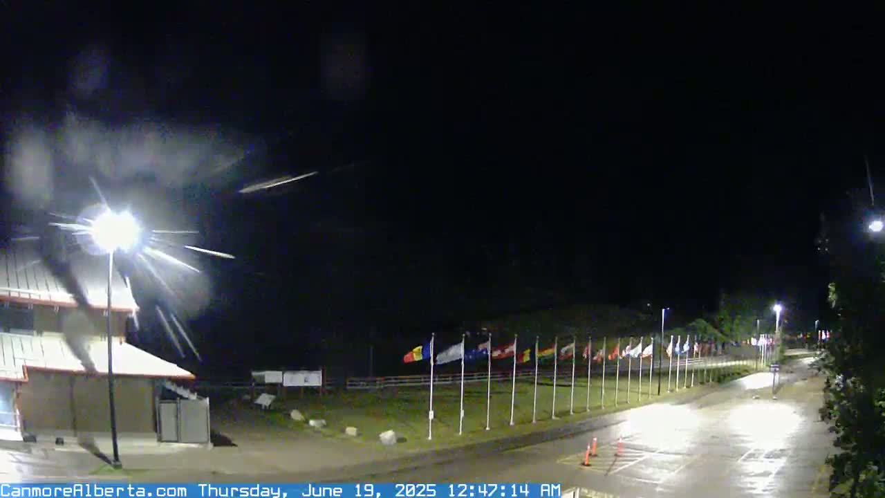 Canmore Nordic Centre Ski Slope & Mt. Rundle View Live Cam - Canmore, Alberta's Rockies, Alberta, Canada