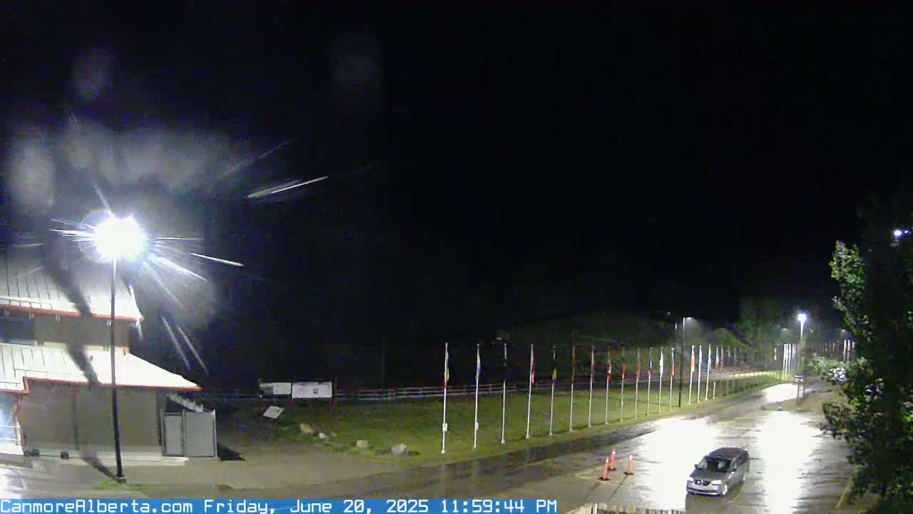 Canmore Nordic Centre Ski Slope & Mt. Rundle View Live Cam - Canmore, Alberta's Rockies, Alberta, Canada
