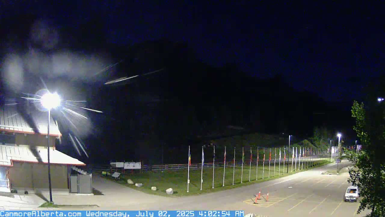 Canmore Nordic Centre Ski Slope & Mt. Rundle View Live Cam - Canmore, Alberta's Rockies, Alberta, Canada