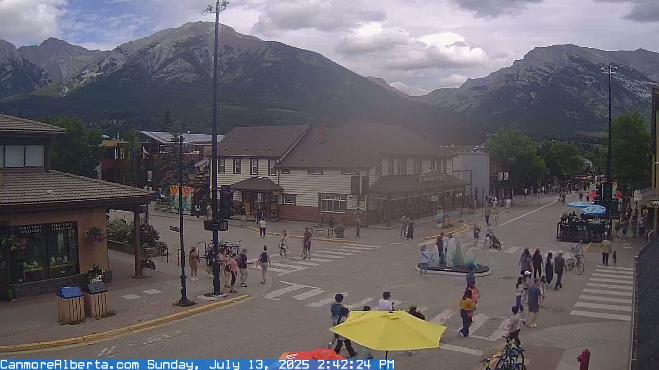 Canmore Nordic Centre Ski Slope & Mt. Rundle View Live Cam - Canmore, Alberta's Rockies, Alberta, Canada