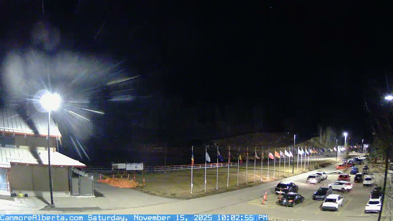 Canmore Nordic Centre Ski Slope & Mt. Rundle View Live Cam - Canmore, Alberta's Rockies, Alberta, Canada