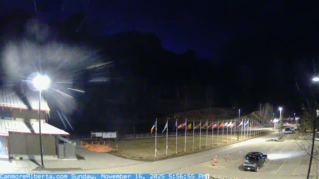Canmore Nordic Centre Ski Slope & Mt. Rundle View Live Cam - Canmore, Alberta's Rockies, Alberta, Canada
