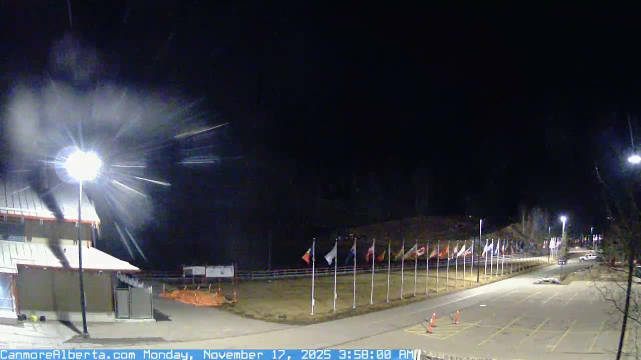 Canmore Nordic Centre Ski Slope & Mt. Rundle View Live Cam - Canmore, Alberta's Rockies, Alberta, Canada