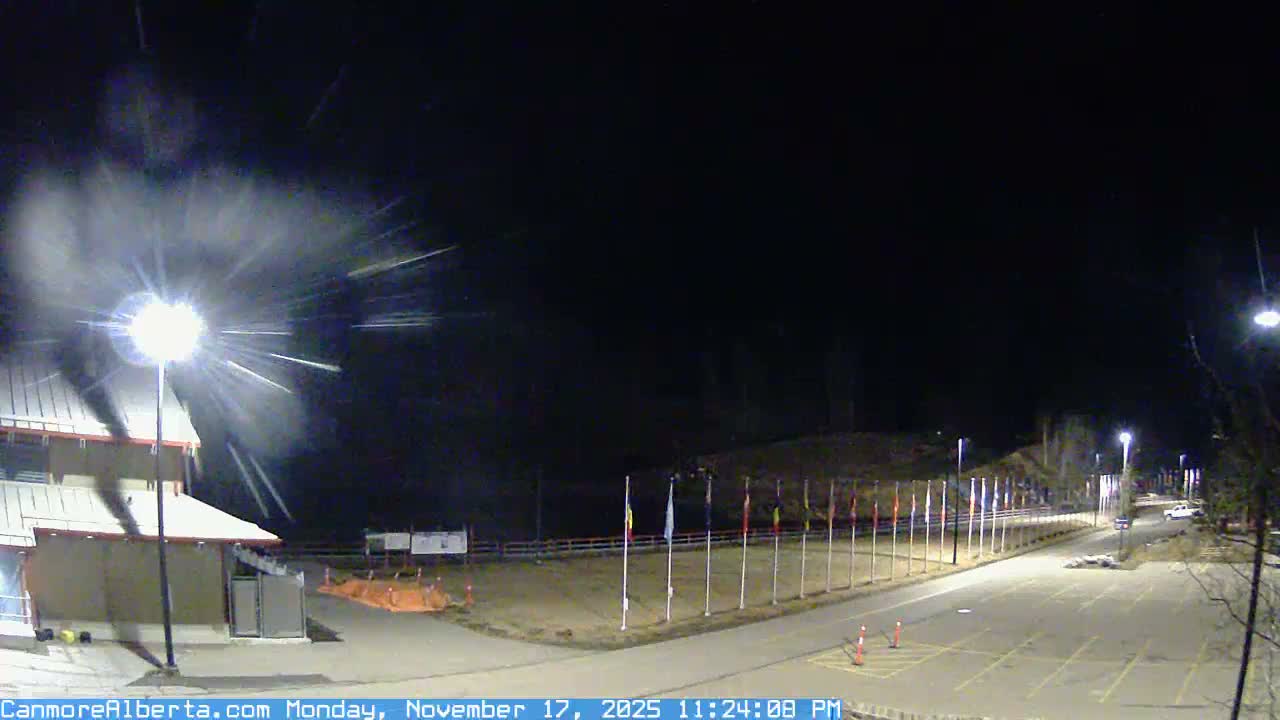 Canmore Nordic Centre Ski Slope & Mt. Rundle View Live Cam - Canmore, Alberta's Rockies, Alberta, Canada