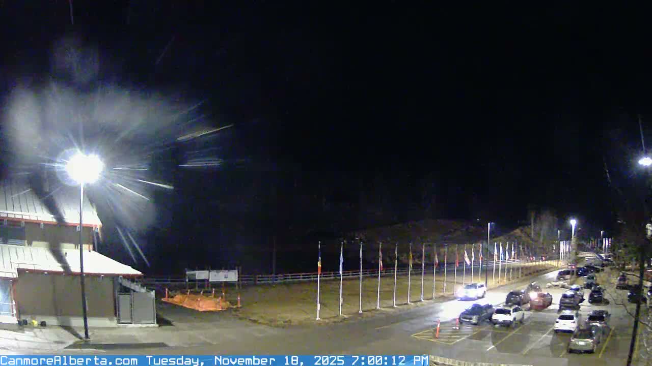 Canmore Nordic Centre Ski Slope & Mt. Rundle View Live Cam - Canmore, Alberta's Rockies, Alberta, Canada