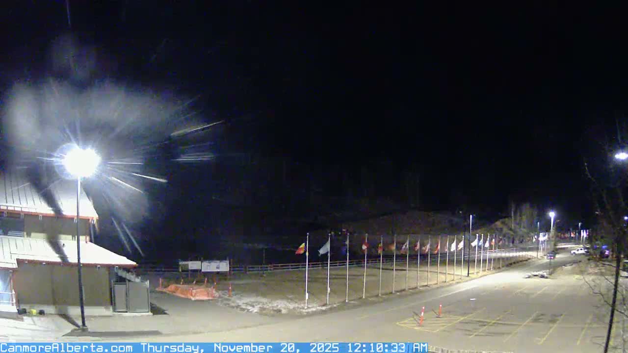Canmore Nordic Centre Ski Slope & Mt. Rundle View Live Cam - Canmore, Alberta's Rockies, Alberta, Canada