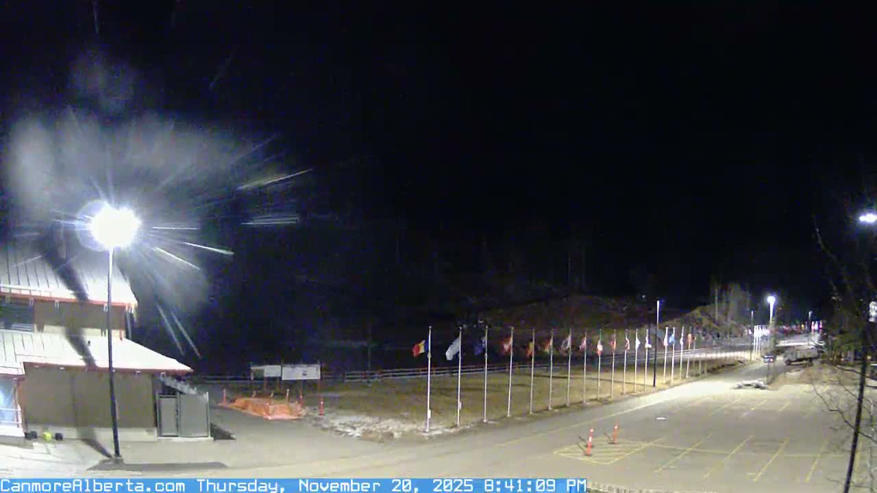 Canmore Nordic Centre Ski Slope & Mt. Rundle View Live Cam - Canmore, Alberta's Rockies, Alberta, Canada