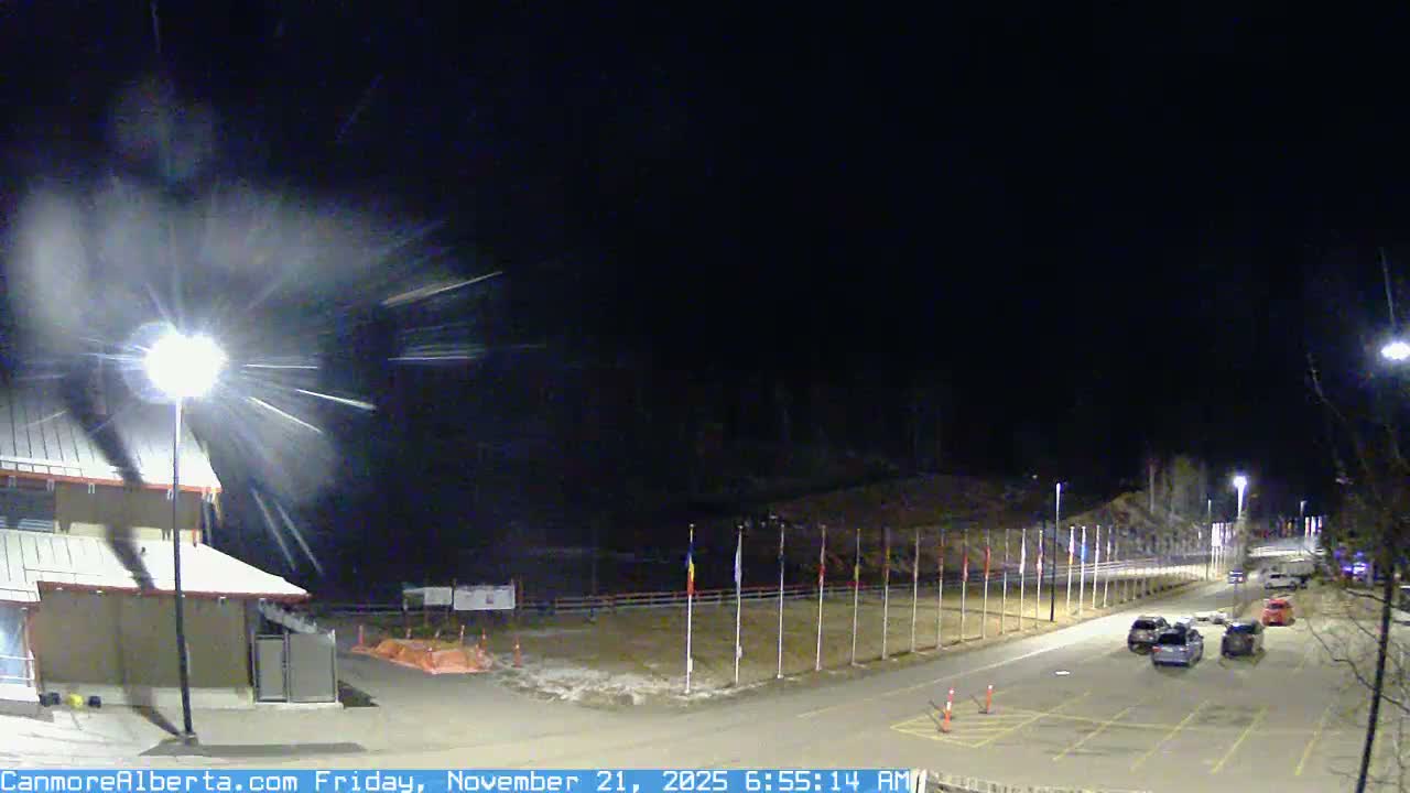 Canmore Nordic Centre Ski Slope & Mt. Rundle View Live Cam - Canmore, Alberta's Rockies, Alberta, Canada