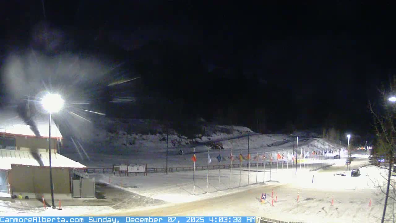 Canmore Nordic Centre Ski Slope & Mt. Rundle View Live Cam - Canmore, Alberta's Rockies, Alberta, Canada
