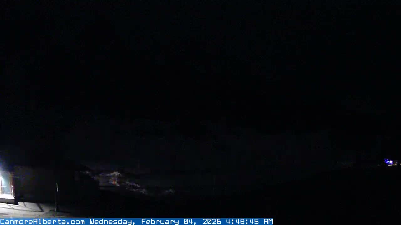 Canmore Nordic Centre Ski Slope & Mt. Rundle View Live Cam - Canmore, Alberta's Rockies, Alberta, Canada