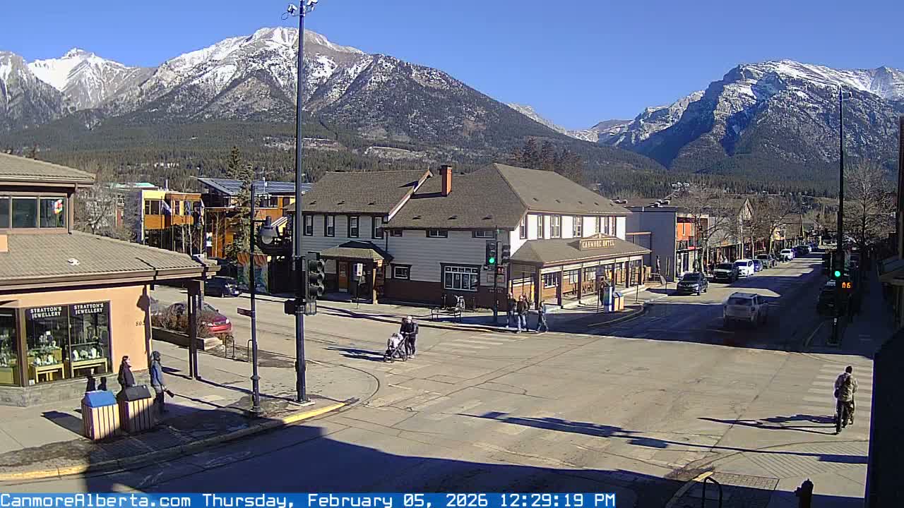 Canmore Nordic Centre Ski Slope & Mt. Rundle View Live Cam - Canmore, Alberta's Rockies, Alberta, Canada